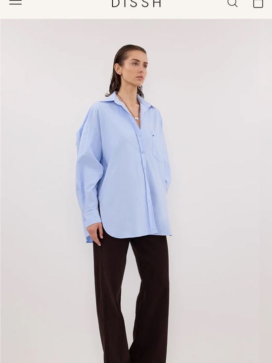 DISSH Tops - DISSH Light Blue Relaxed Button-Up Shirt